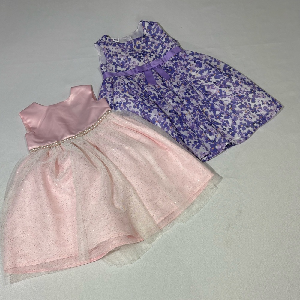 Blueberi Boulevard Purple Floral Toddler Dress Size 2T